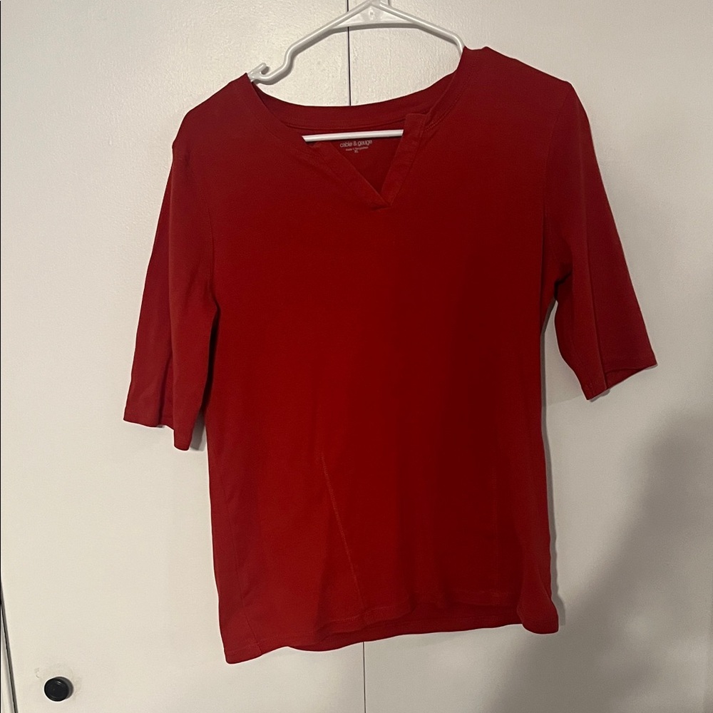 Croft & Barrow Women's Scarlet quarter Sleeve Top